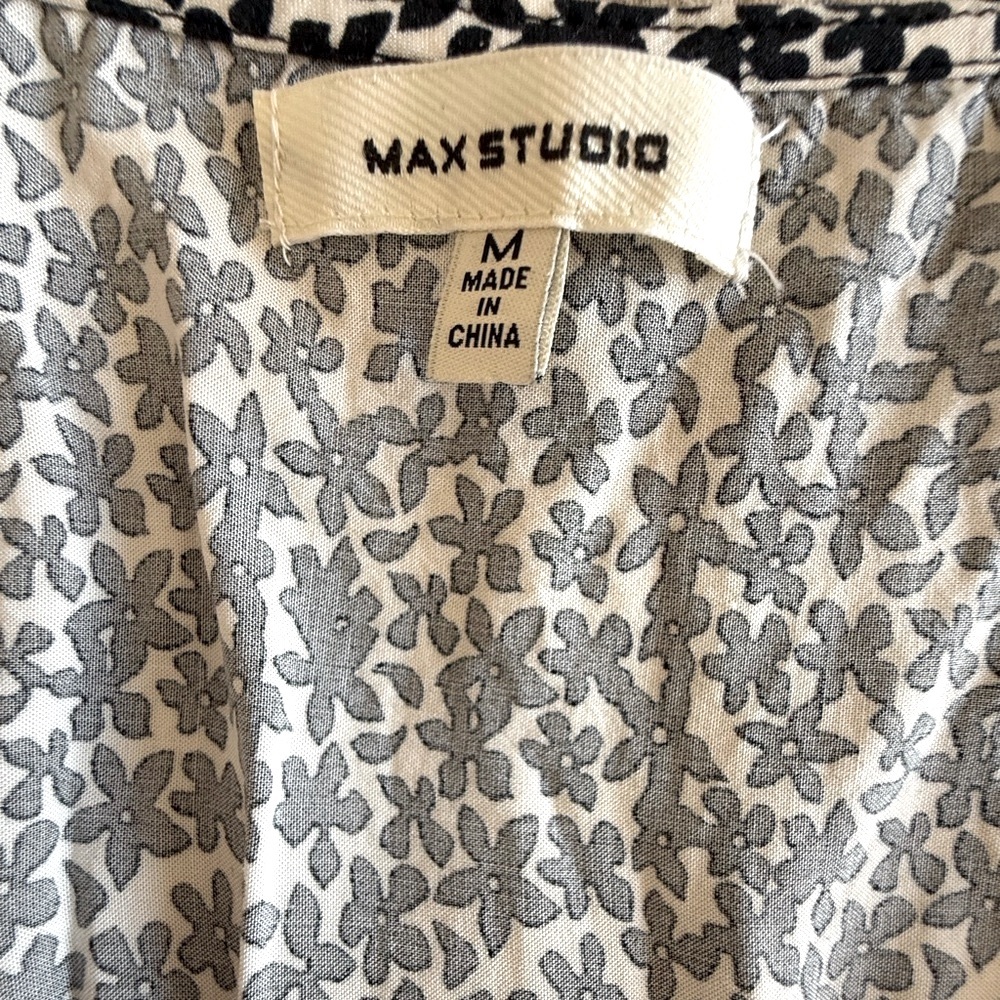 Max Studio Black and White Sleeveless V-Neck Maxi Sundress SZ.M - Picture 6 of 8